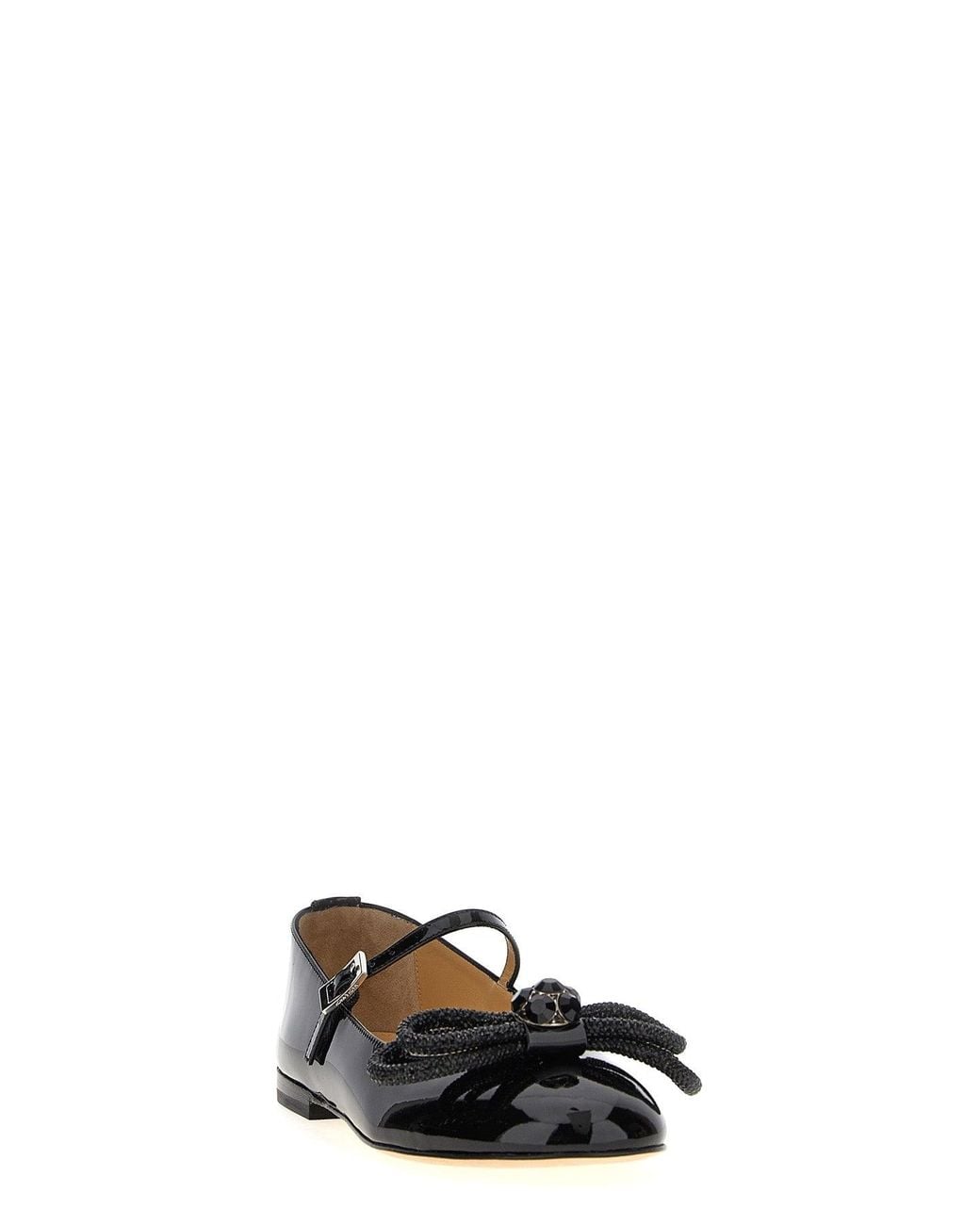 Mach & Mach Black 'Double Bow' Ballerinas