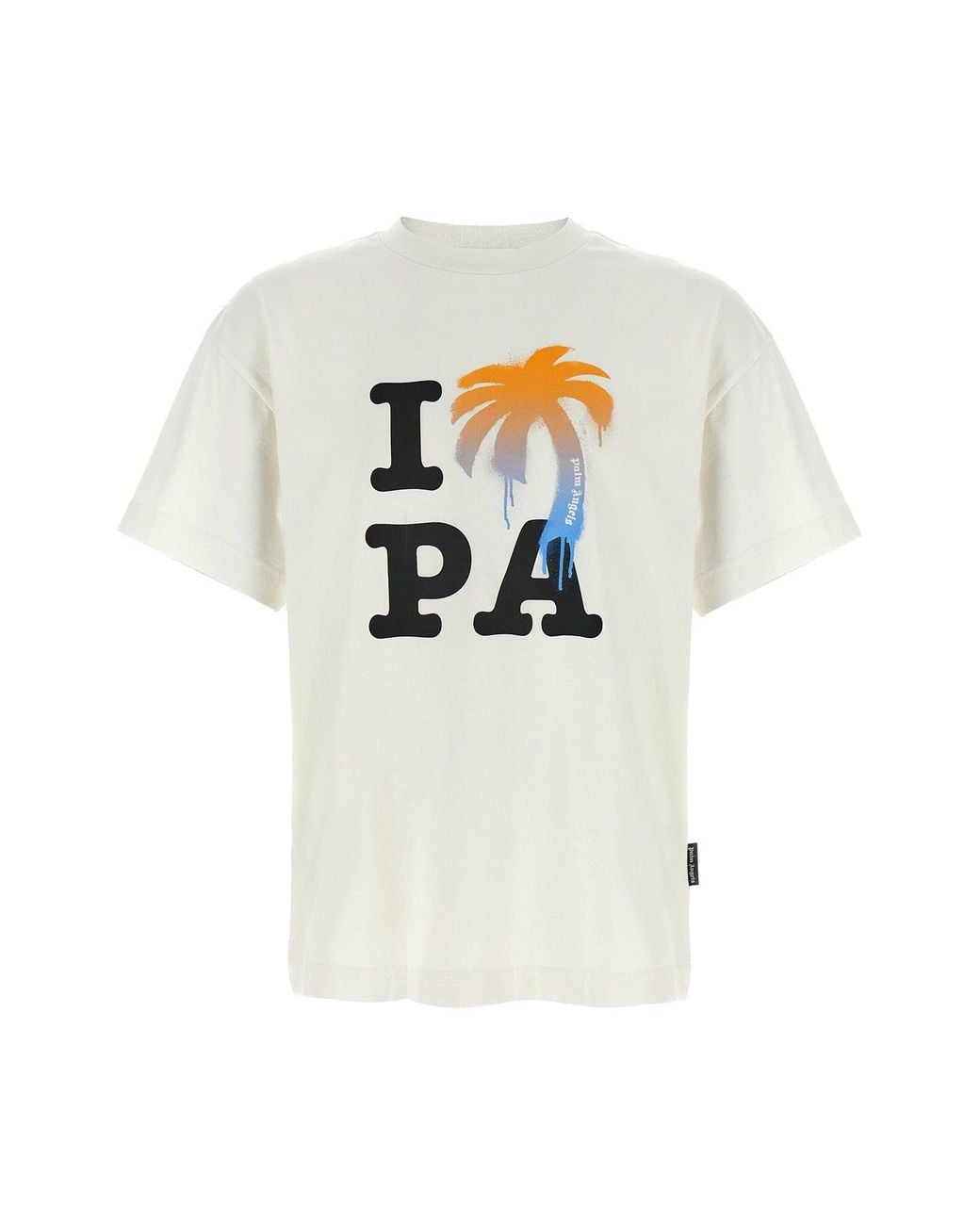 Palm Angels White Graphic Print T-Shirt for men