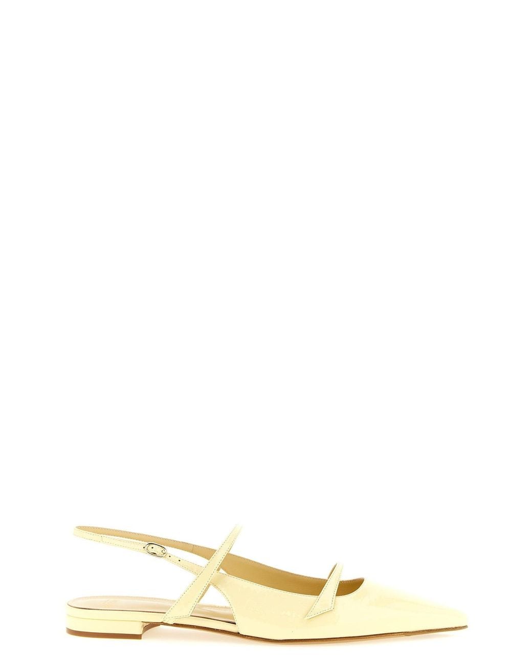 Alexandre Birman Yellow Patent Leather Slingbacks