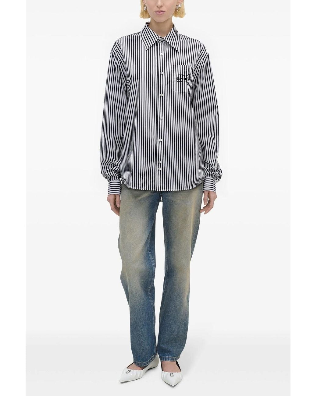 Marc Jacobs Gray 'The Striped Shirt' Shirt