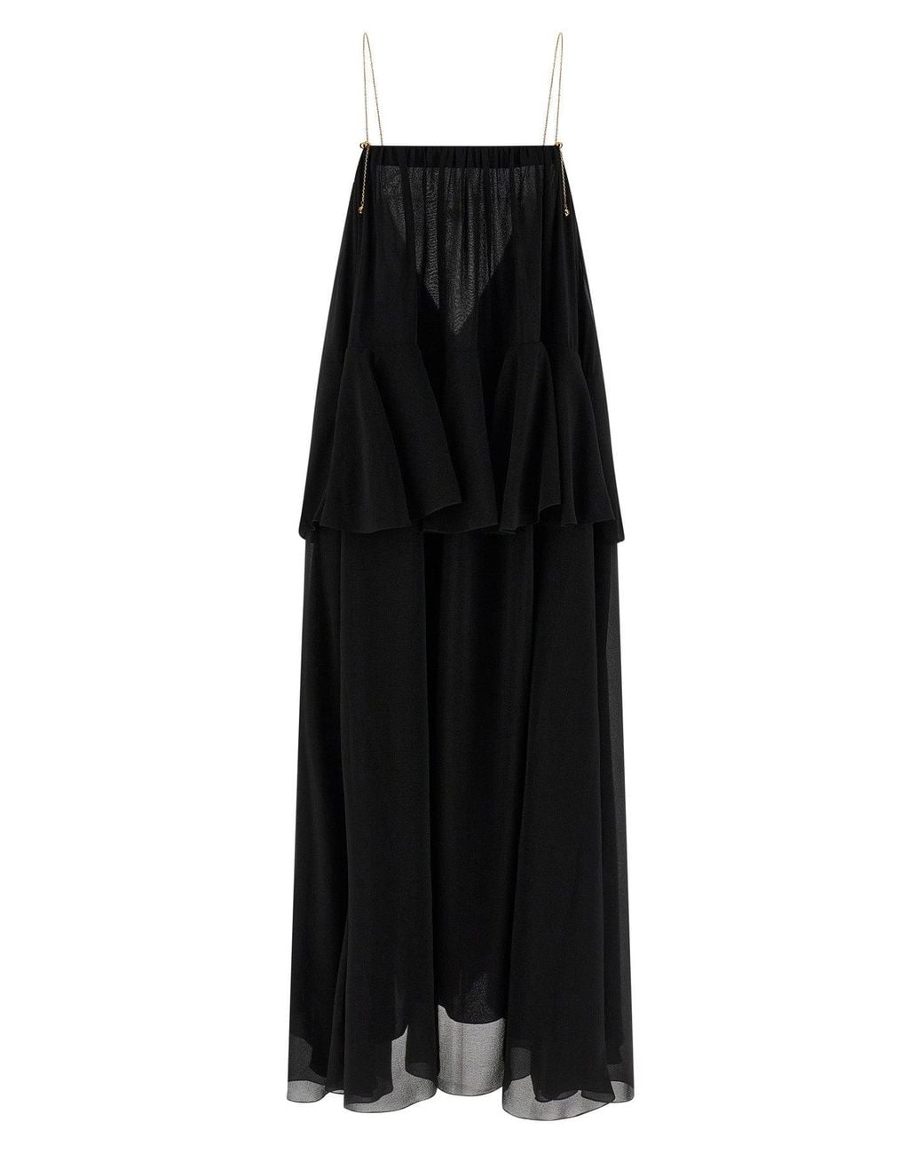 Chloé Black Chloé Maxi Dress With Chain Straps
