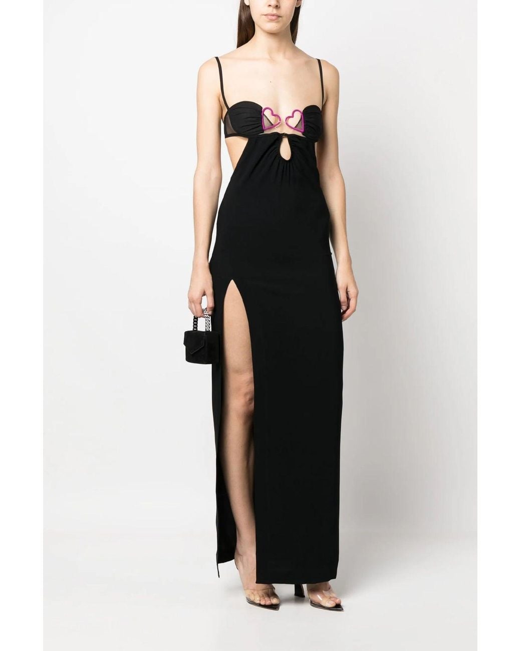 Nensi Dojaka Black Dress 'Heart Bra'