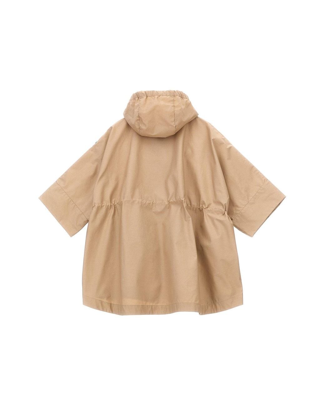 Moncler Natural Cape Jacket With Gathered Waist