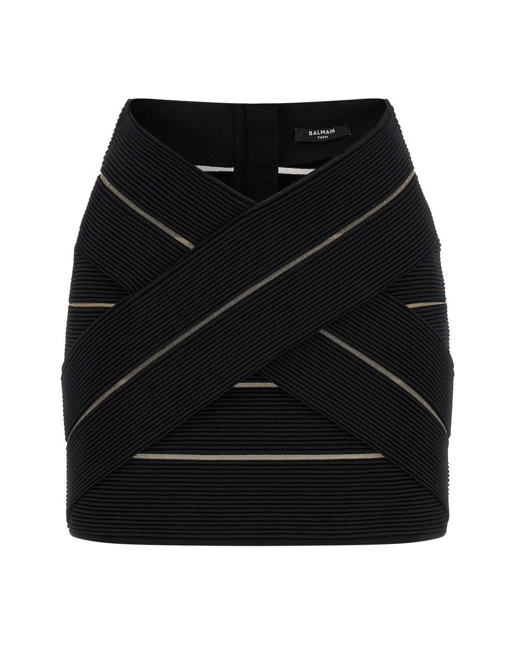 Balmain Black V-shaped Waist Skirt