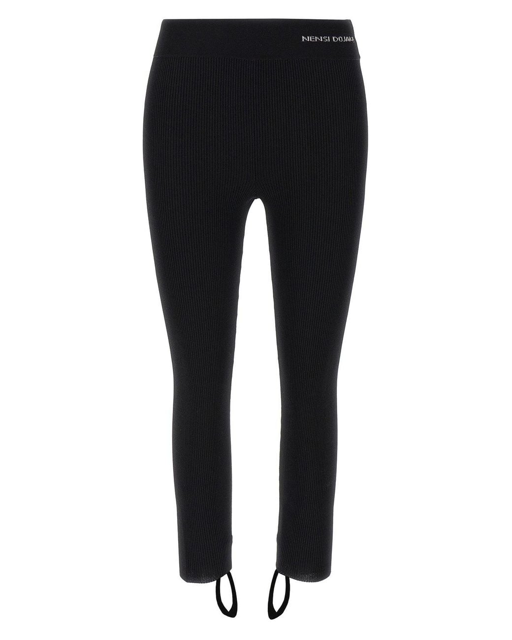 Nensi Dojaka Black Leggings 'Sadie Knitted Cropped'