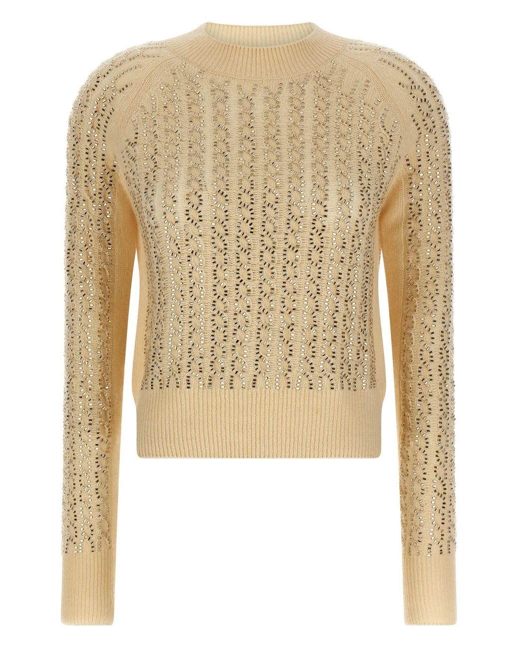 Ermanno Scervino Natural Baguette Studded Sweater