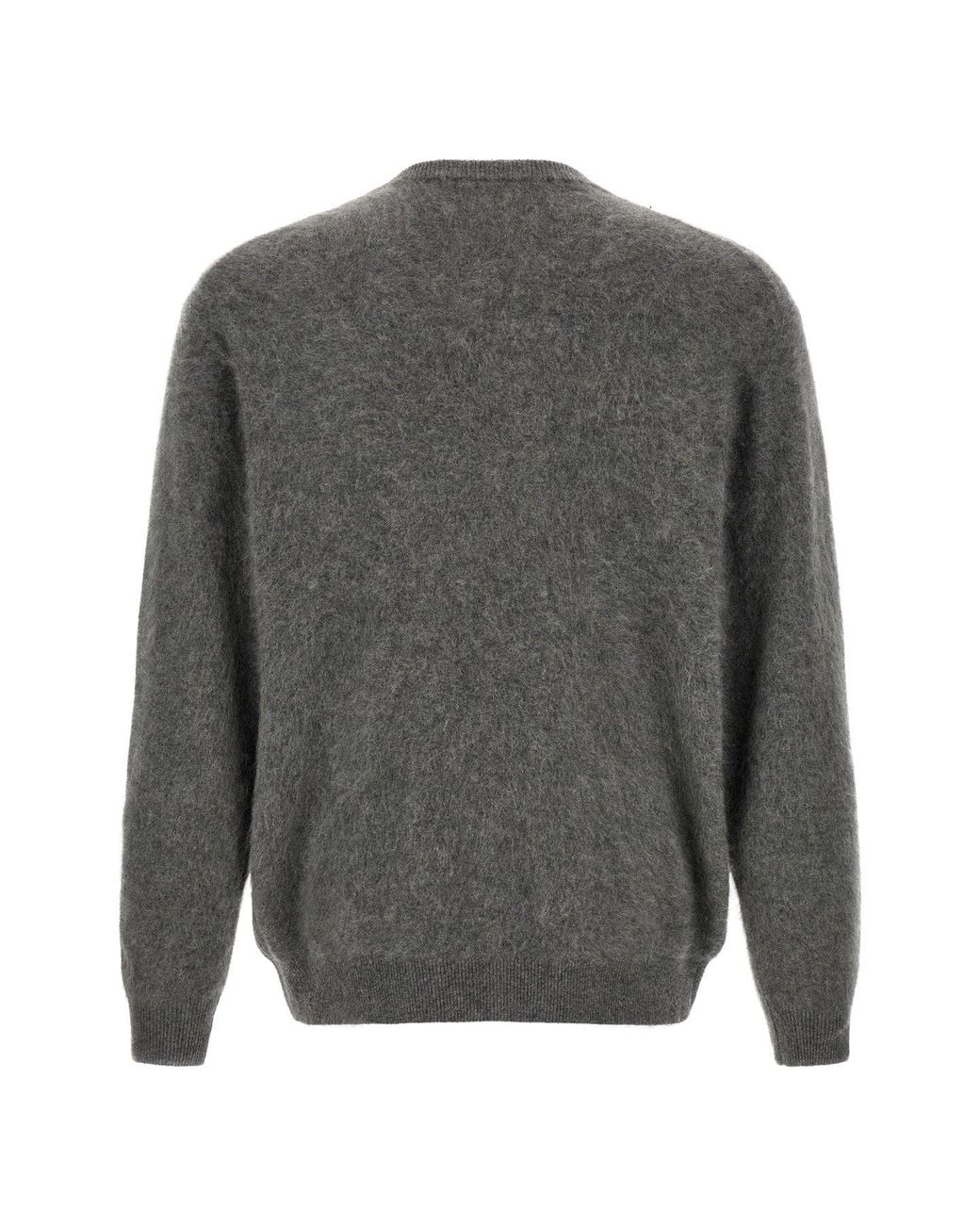 Ssstein Gray Shaggy Cashmere Sweater for men