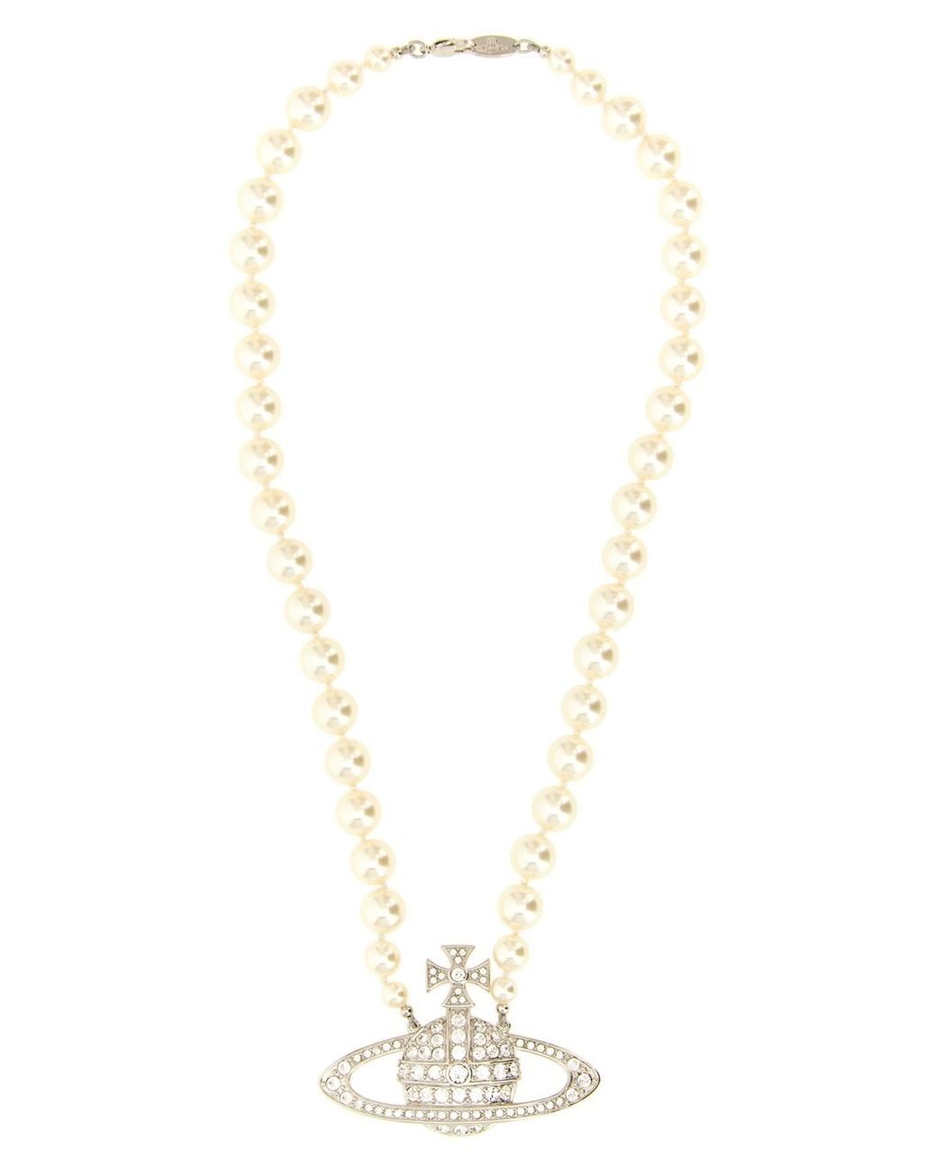 Vivienne Westwood White 'man. Bas Relief Pearl' Necklace