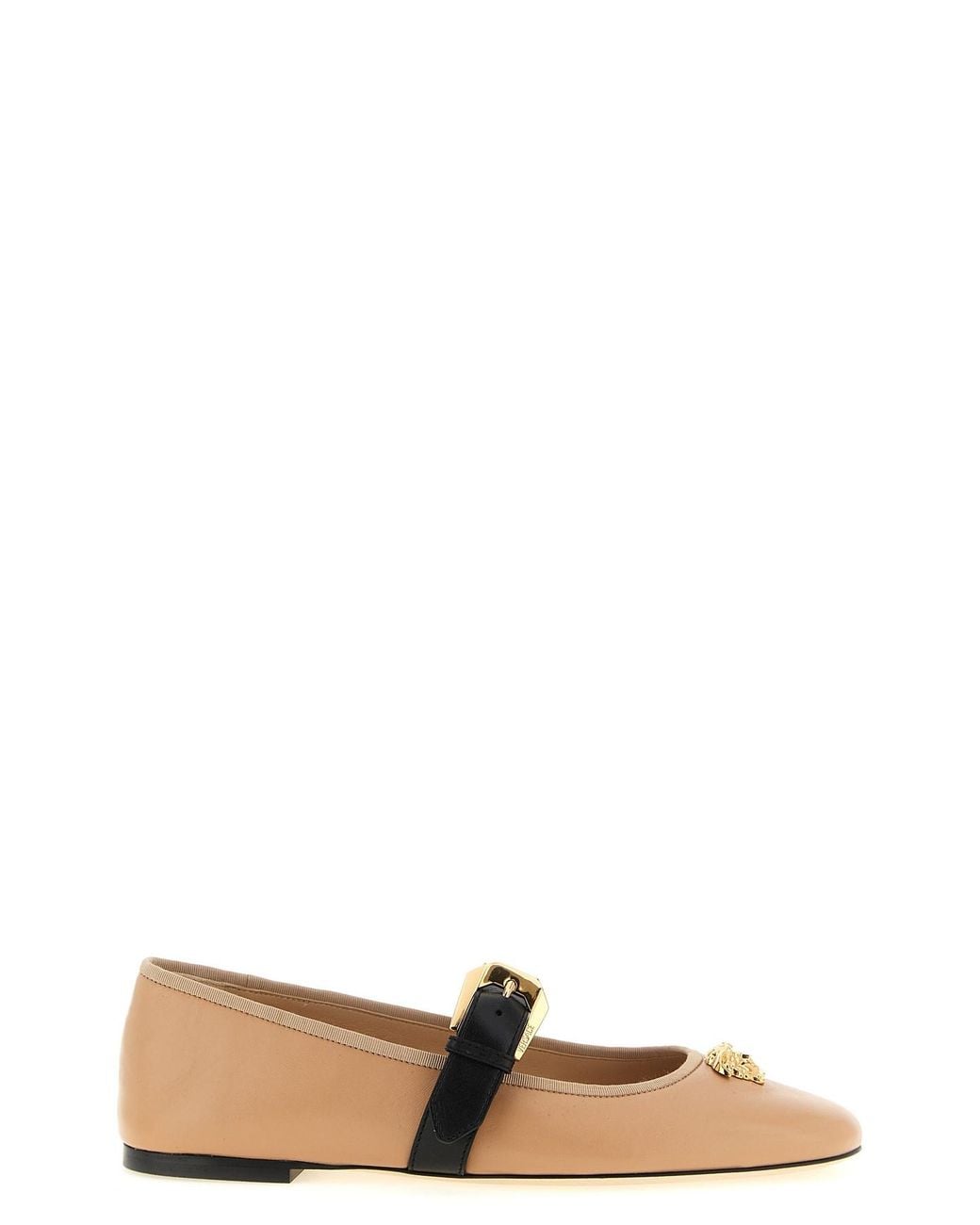 Versace White 'la Medusa' Ballet Flats