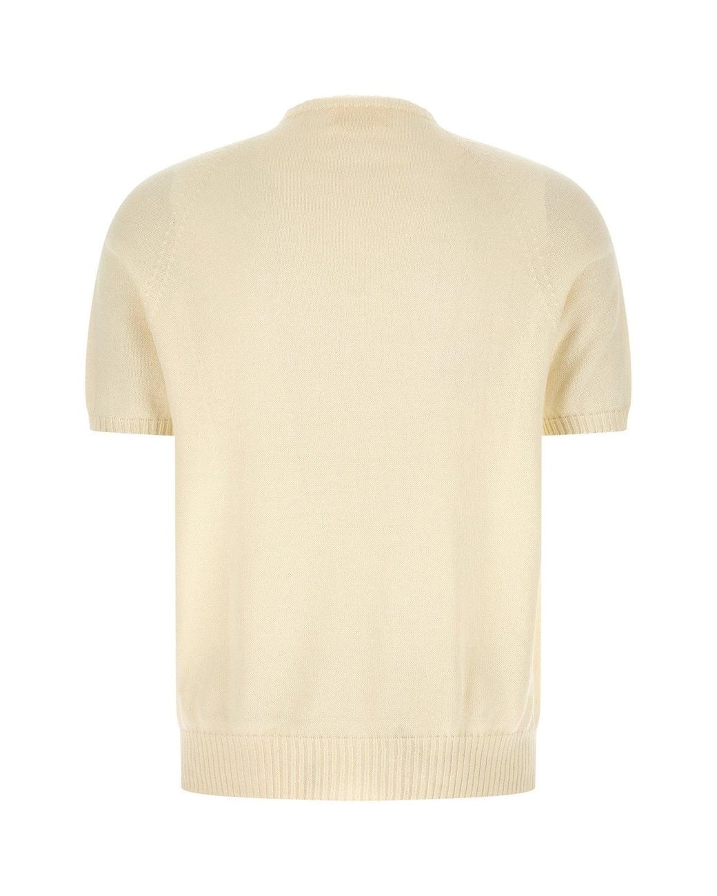 Ma'ry'ya Natural Short-Sleeved Sweater With Raglan Sleeves for men