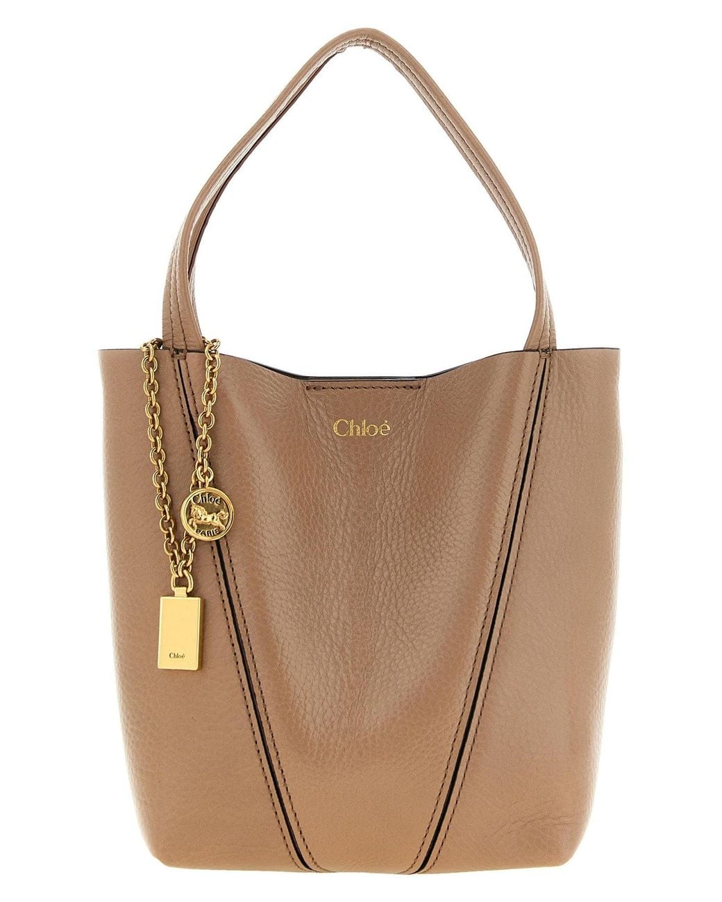 Chloé Brown Chloé Spin Small Tote Bag