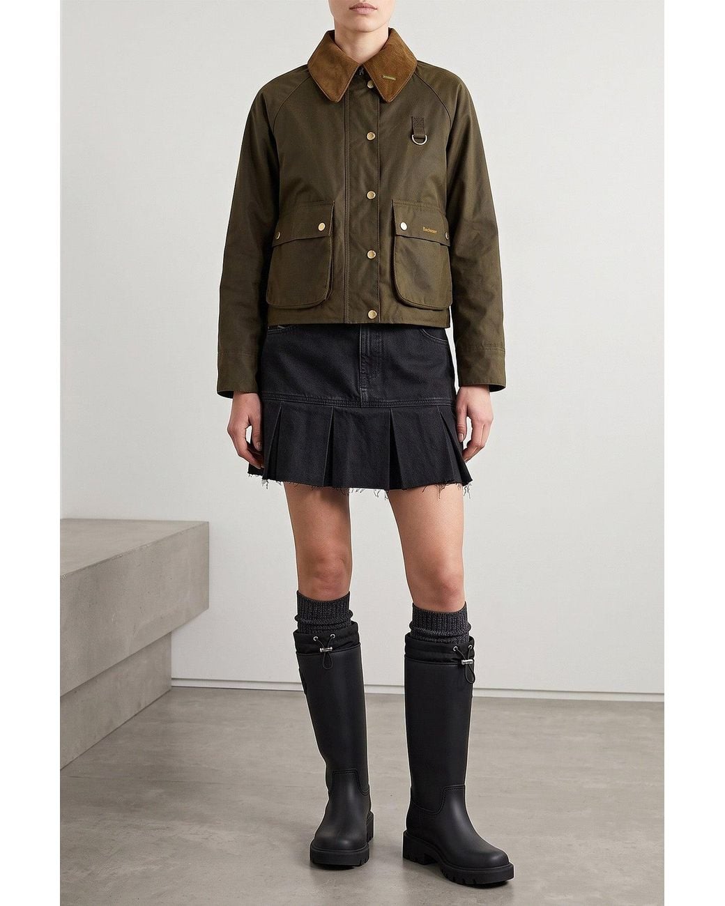 Moncler Black 'Kickstream' Rubber Boots