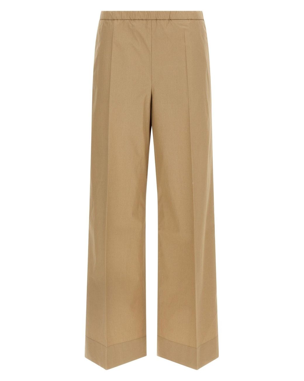 Moncler Natural Grosgrain Logo Patch Pants
