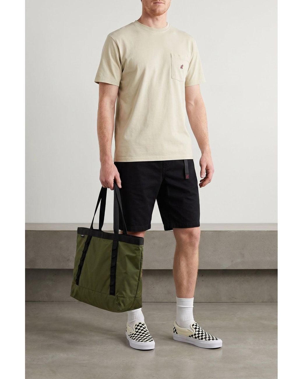 Gramicci White T-Shirt With Chest Pocket And Embroidered Logo for men
