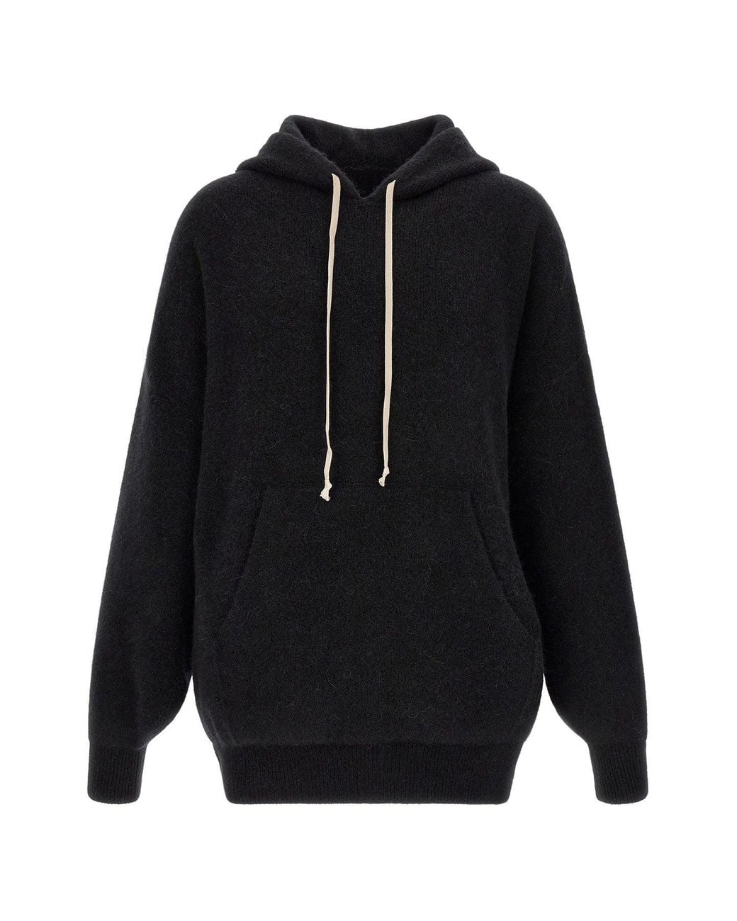 Rick Owens Blue Hoodie With Elongated Drawstrings for men
