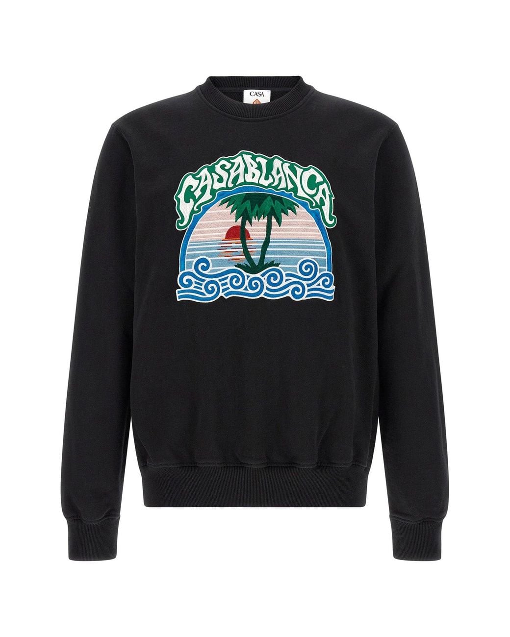 Casablanca Black 'Palm Tree Emblem' Embroidered Sweatshirt for men