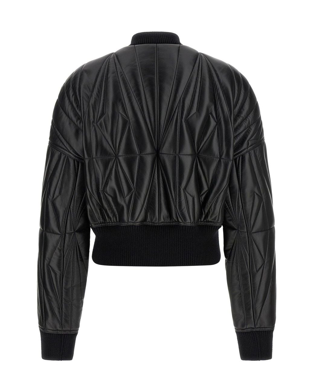 Rick Owens Black Bomber With Geometric Quilted Pattern for men