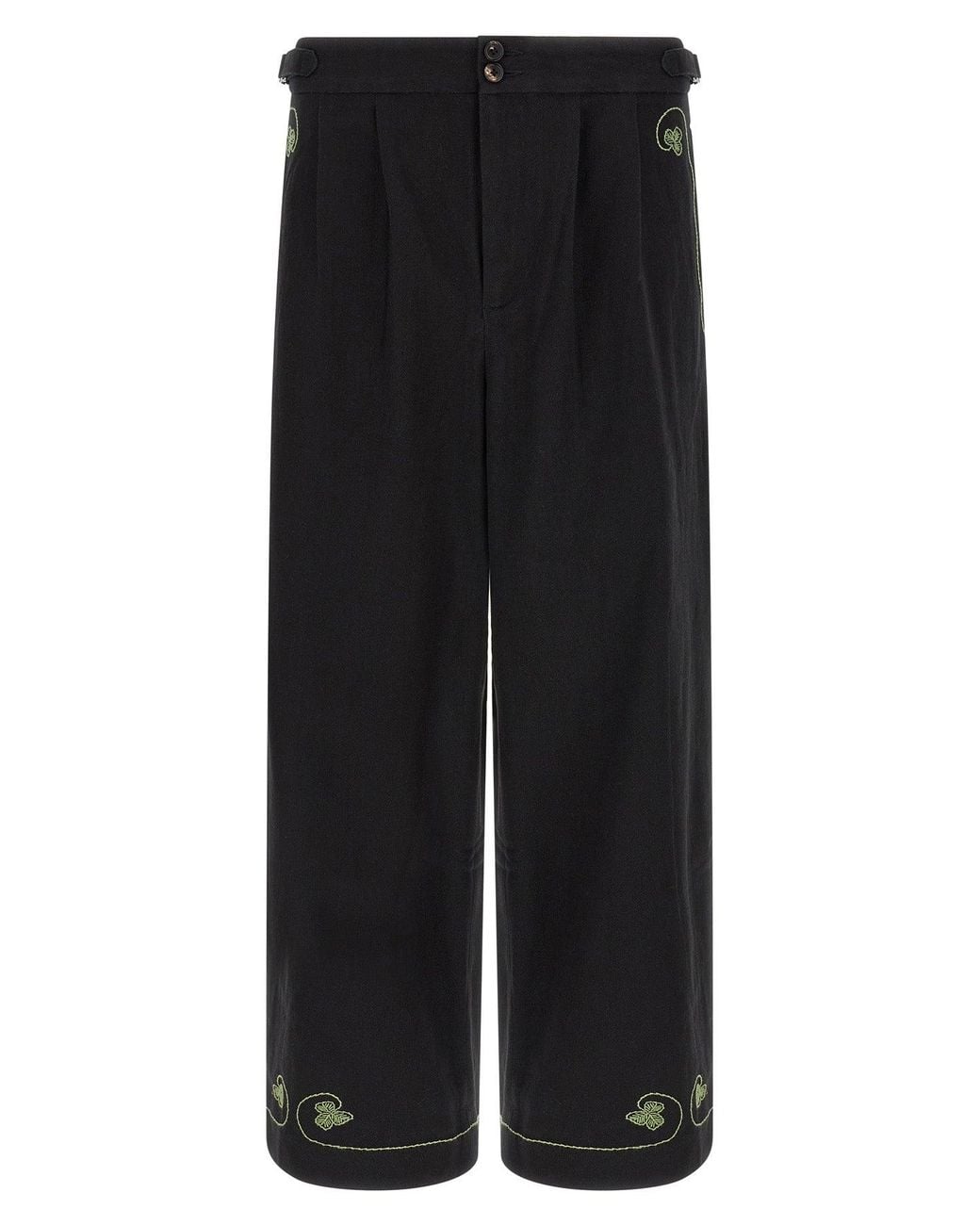 Bode Black 'Lucky Draw' Trousers for men