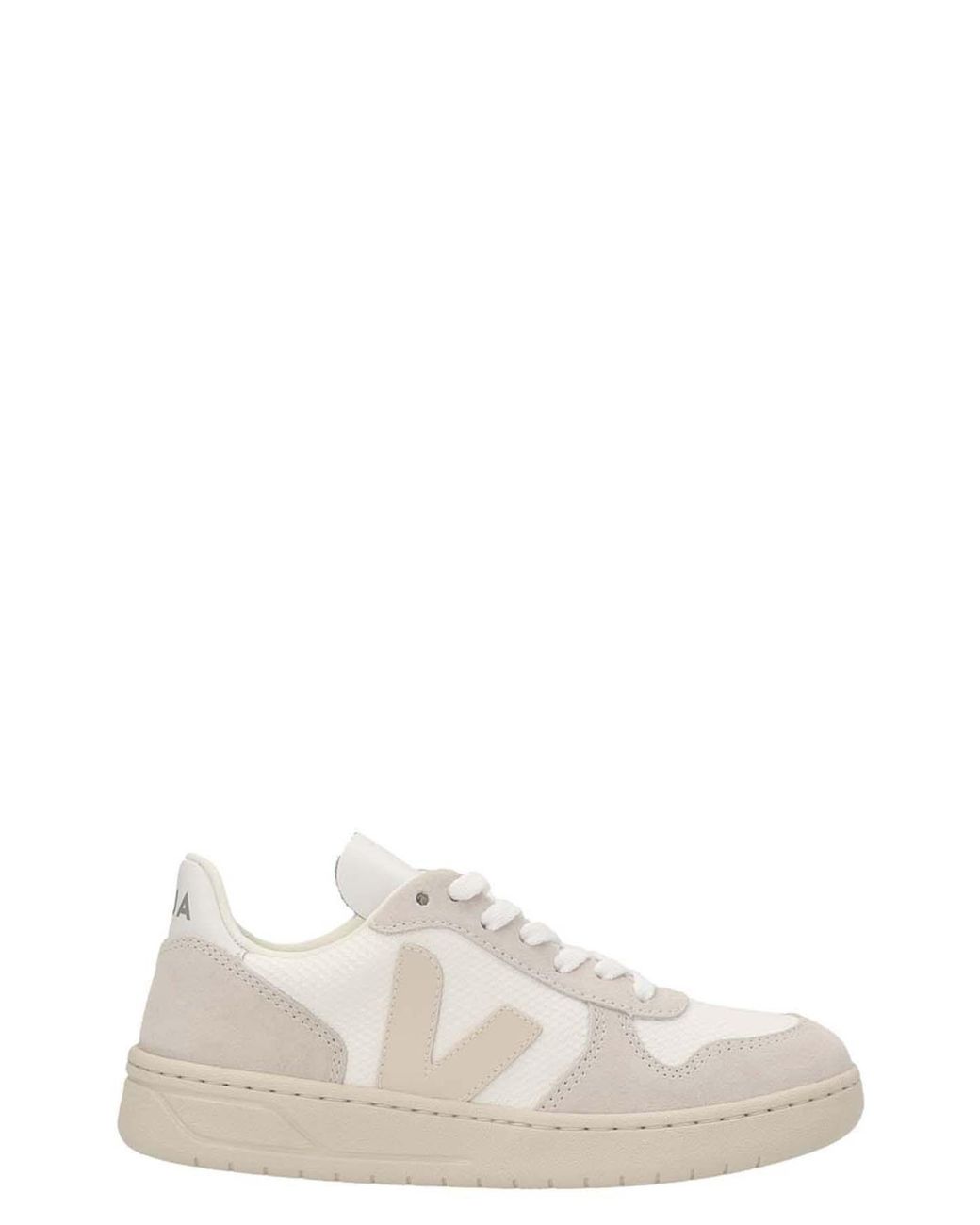 Veja White Natural Pierre V-10 Suede & Mesh Basketball Sneaker for men