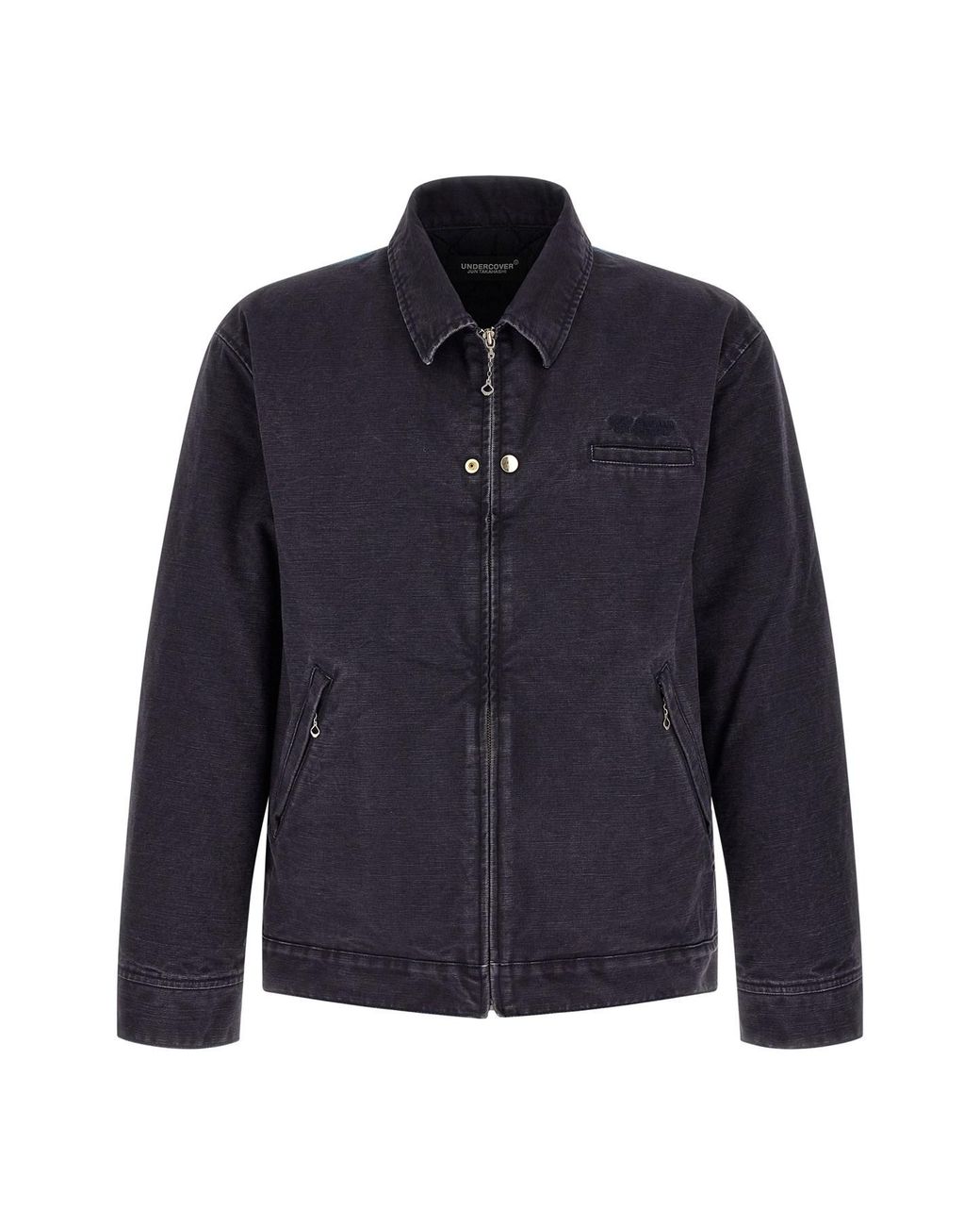 Undercover Blue Cotton Jacket With Photo Print for men