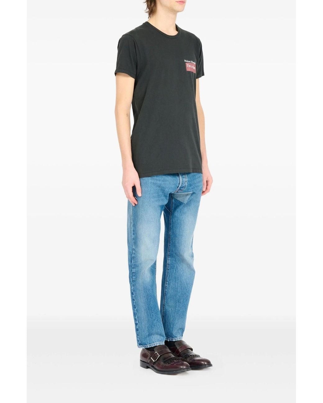 Maison Margiela Black T-Shirt 'I'M A Fan' for men