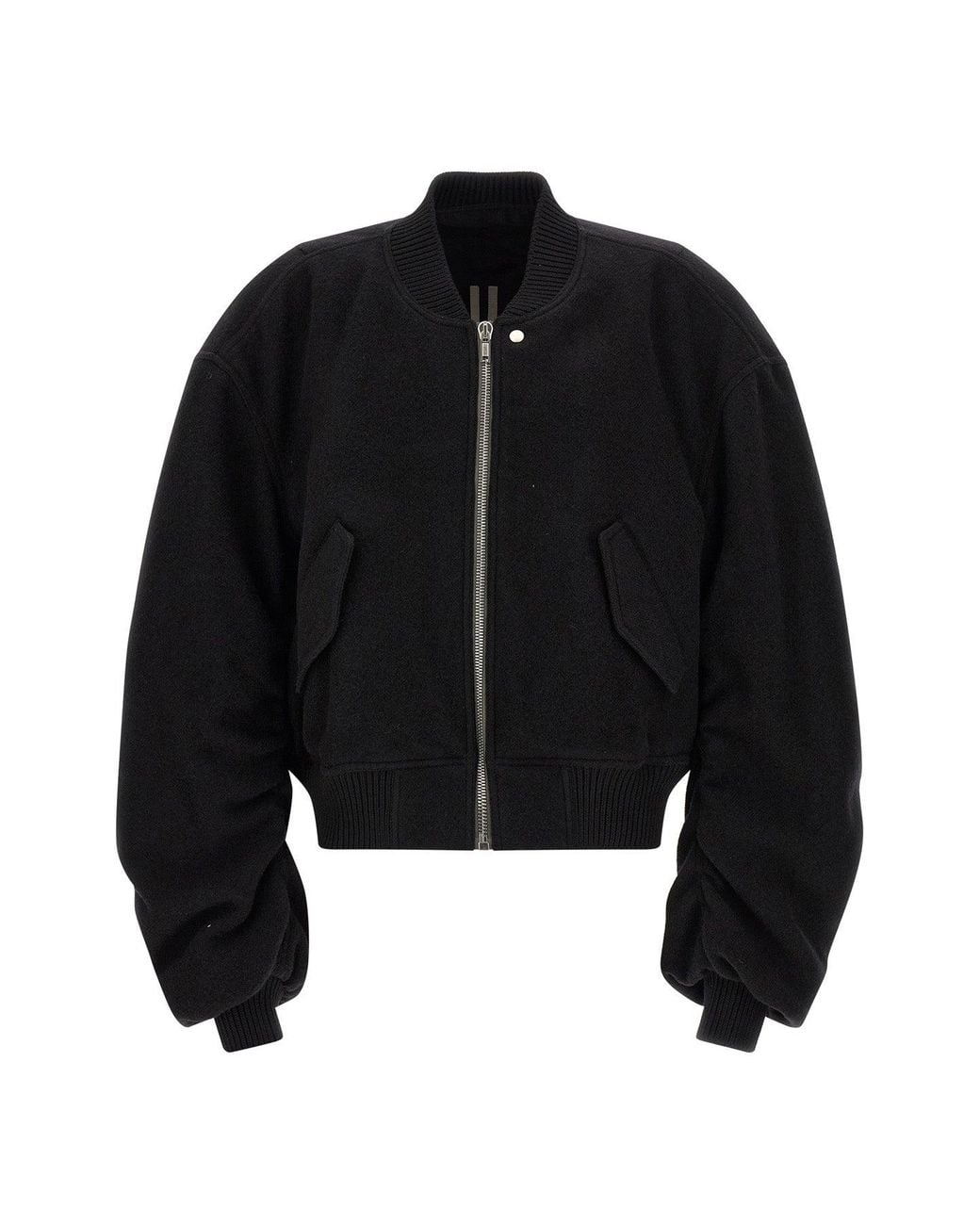 Rick Owens Black Bomber With Sculptural Sleeves for men