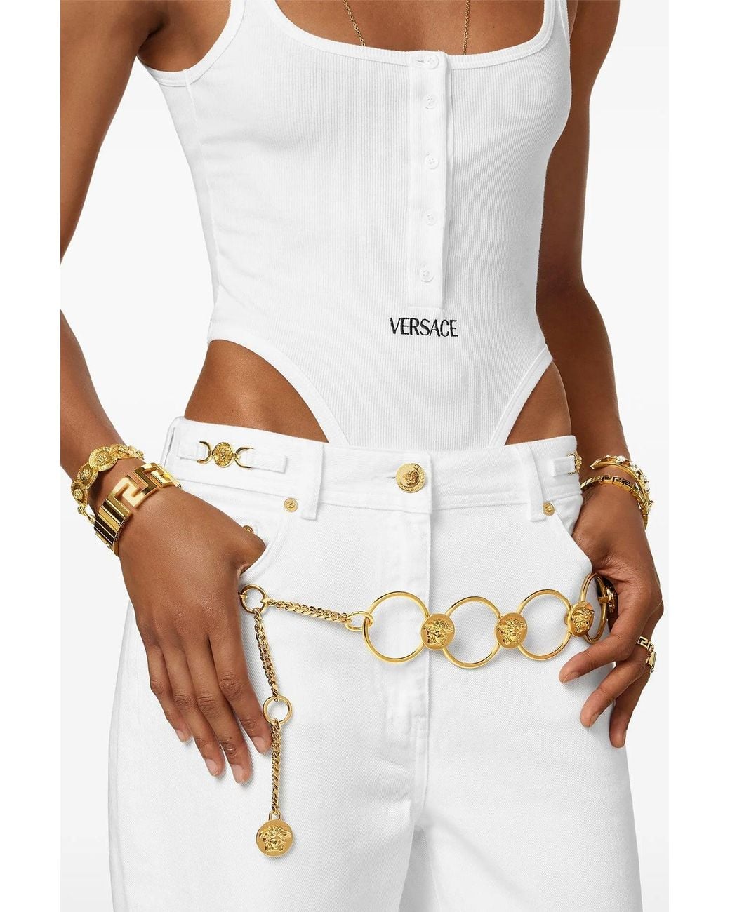 Versace White Belt 'La Medusa'