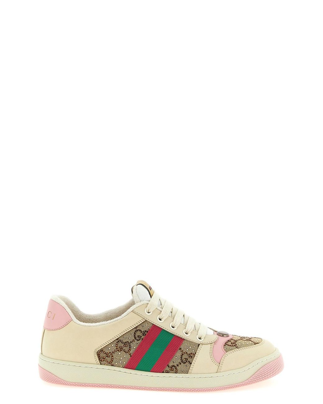 Gucci White Calfskin Low Top Sneakers