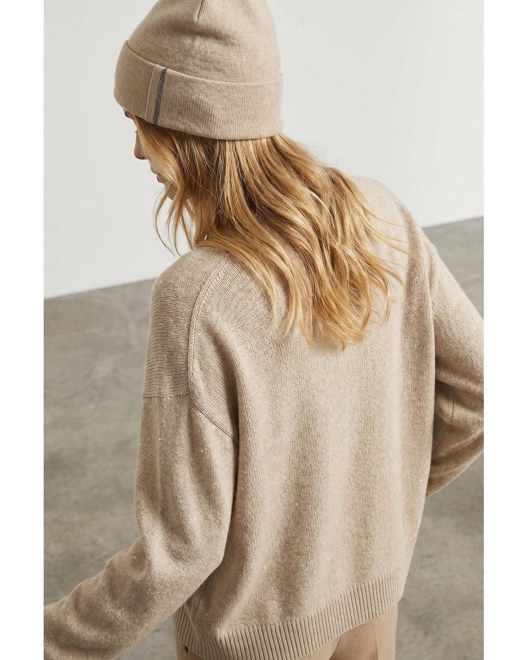 Brunello Cucinelli Natural The 'Monile' Beanie