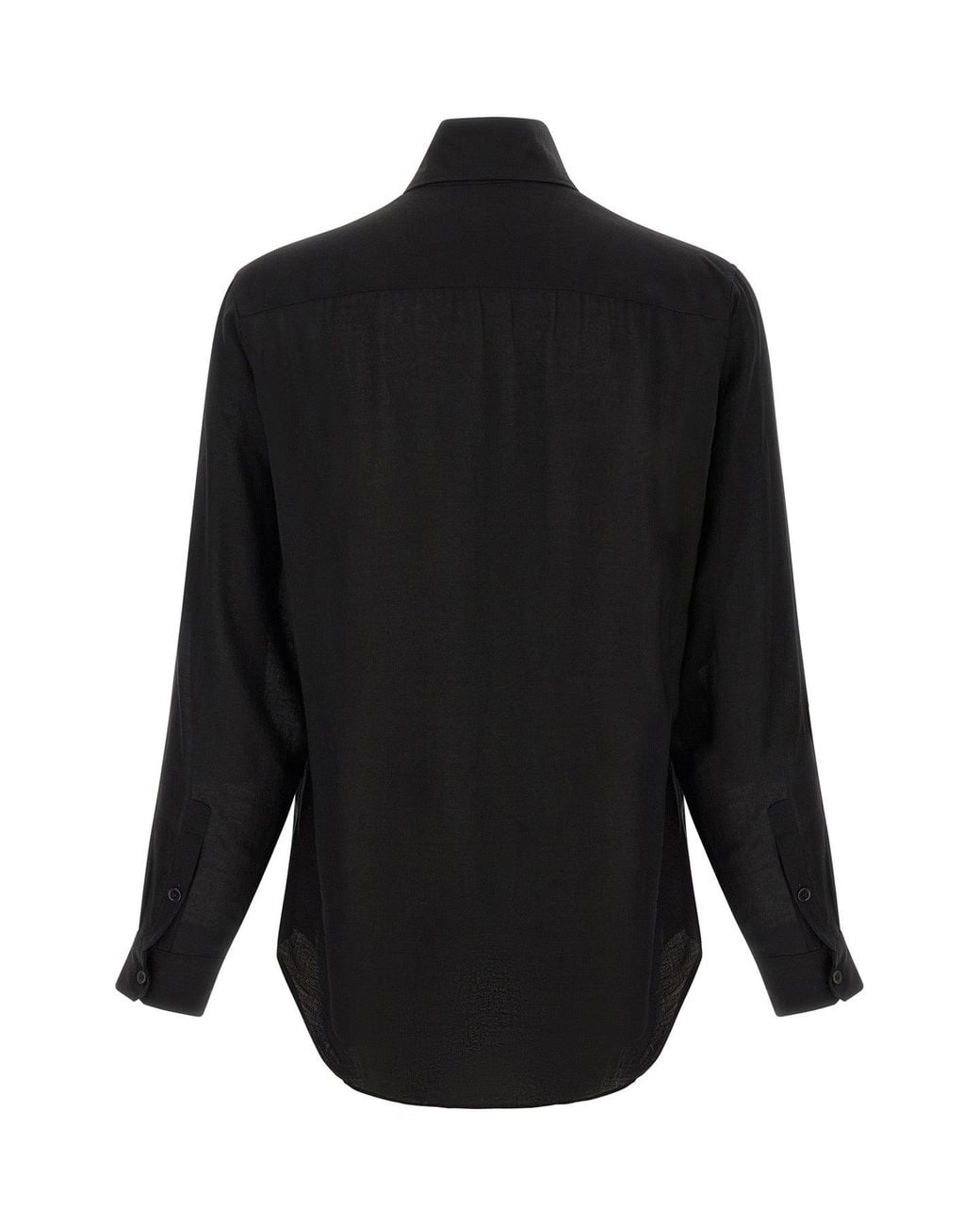 Yohji Yamamoto Black Scarf-Collar Shirt for men