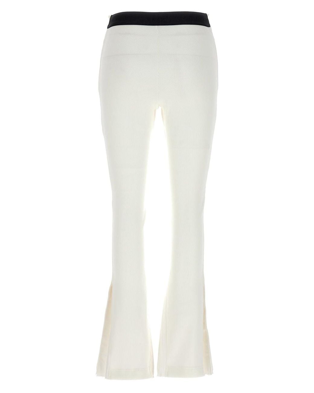 Sacai White 'Ribbed Pleated' Pants
