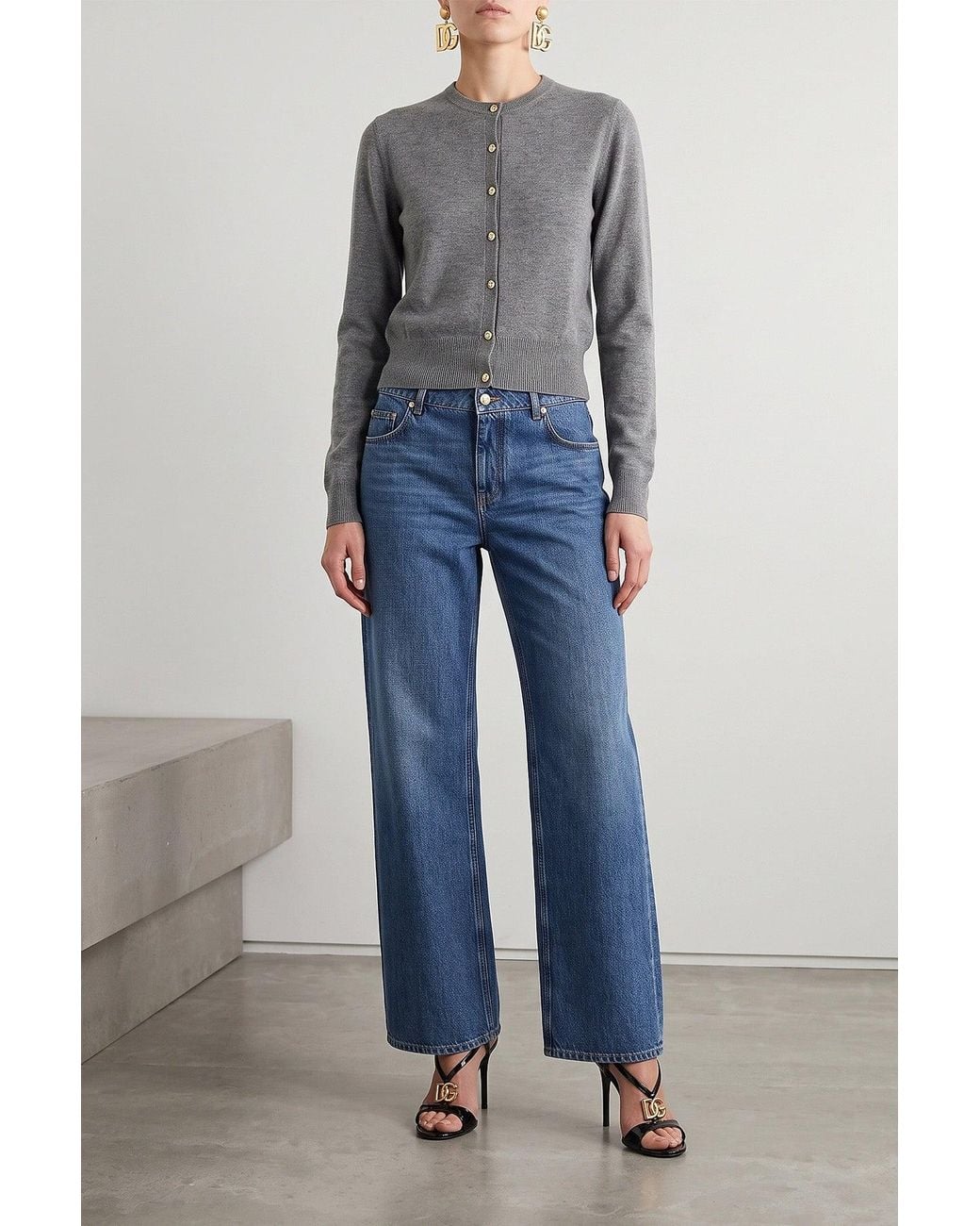 Dolce & Gabbana Blue Denim Jeans With Logo Plaque