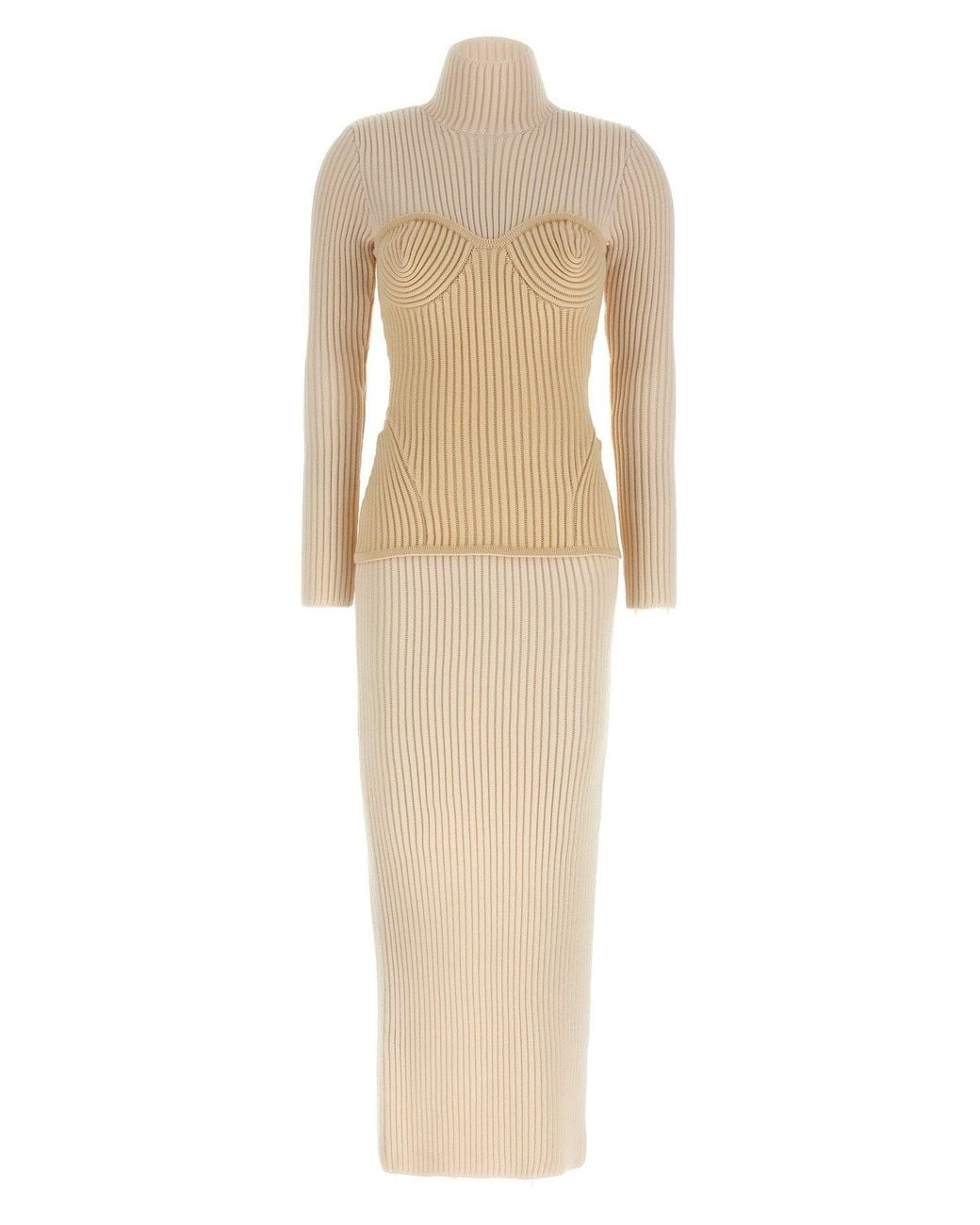 Jean Paul Gaultier Natural 'Corset' Long Dress