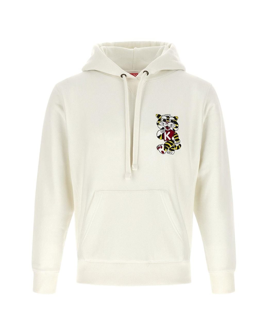 KENZO White 'Wild Tiger Embroidered' Hoodie