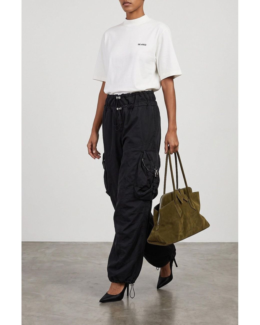 The Attico White Mock-Neck T-Shirt