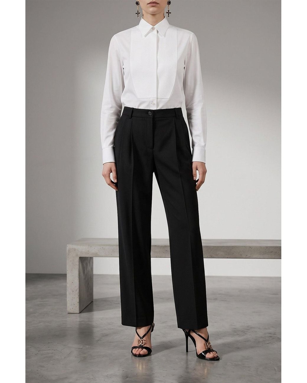 Dolce & Gabbana Black Double Pleat Trousers