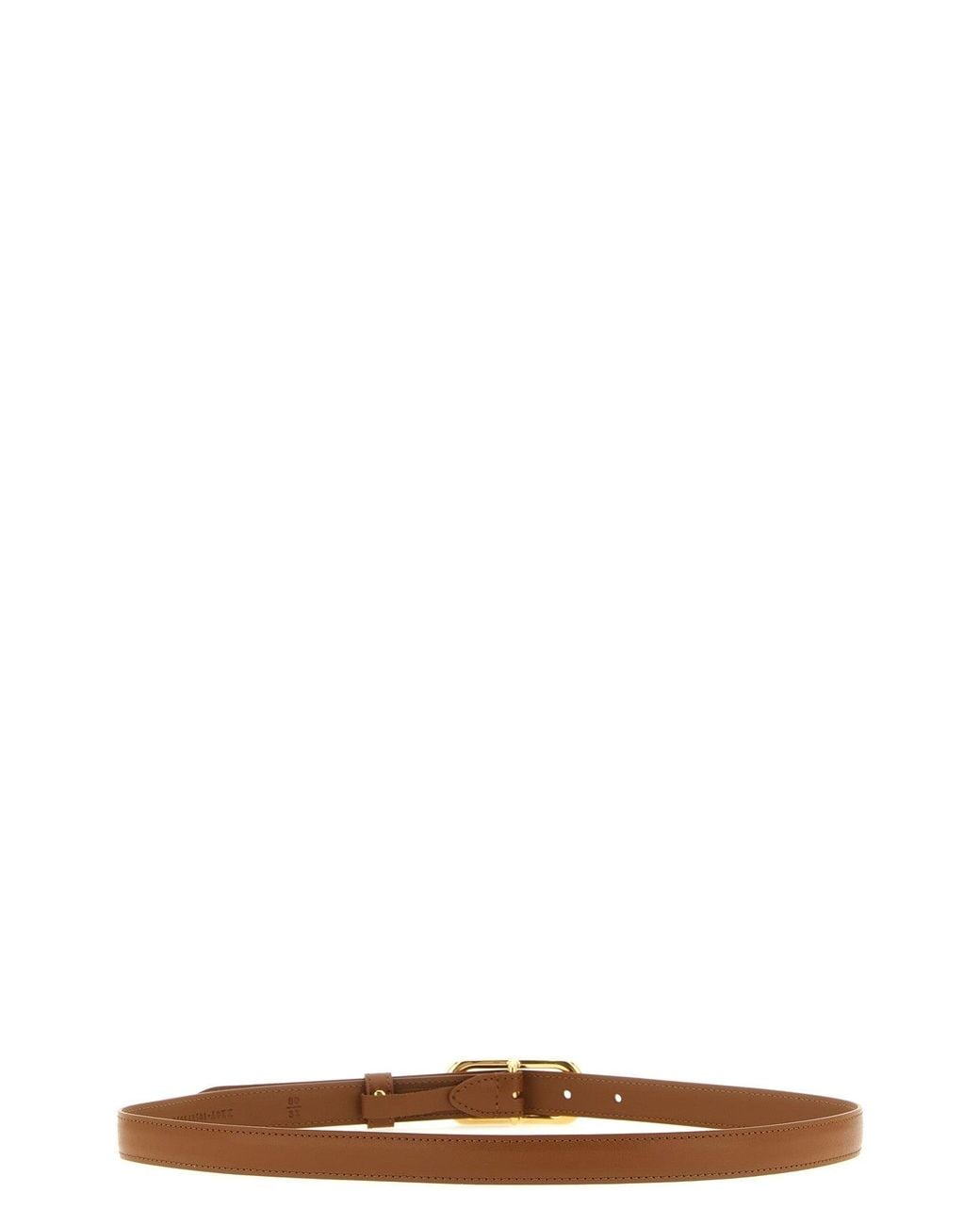Fendi Brown Leather Belt With Oval Buckle