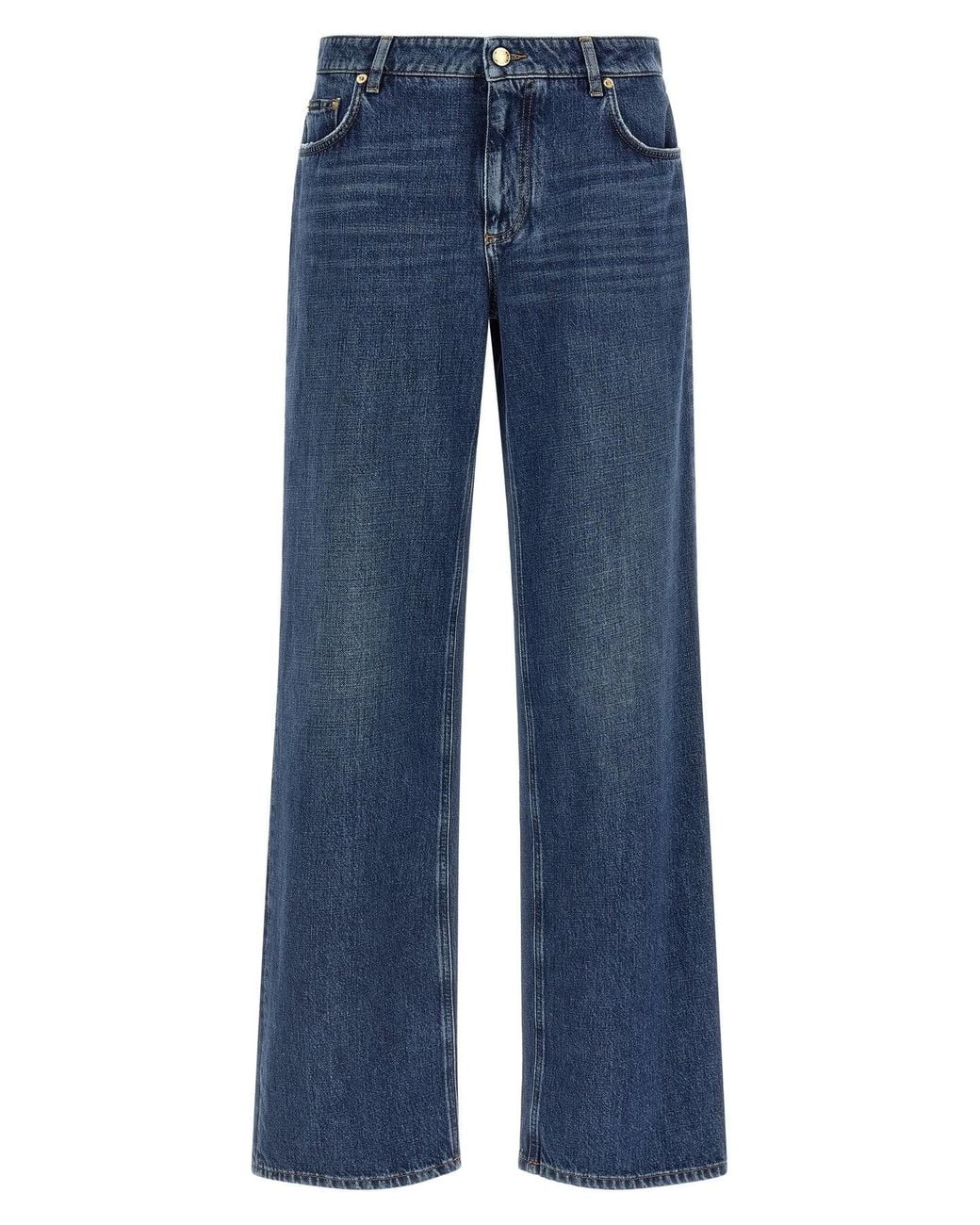 Dolce & Gabbana Blue Denim Jeans With Logo Plaque