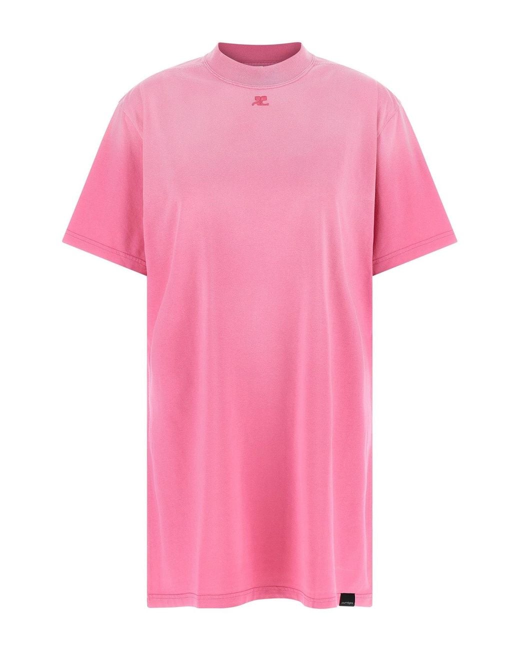 Courreges Pink Courrèges T-Shirt Dress With Embroidered Logo