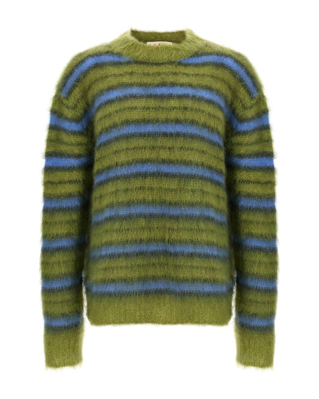 Marni Green Striped Sweater for men