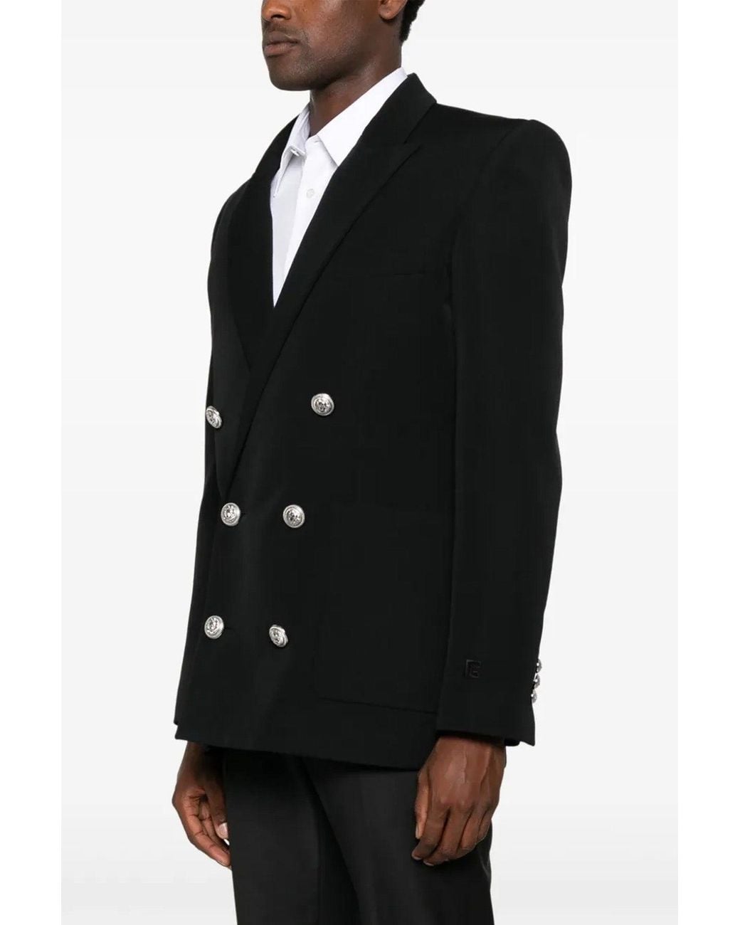 Balmain Black Blazer 'Grain De Poudre' for men