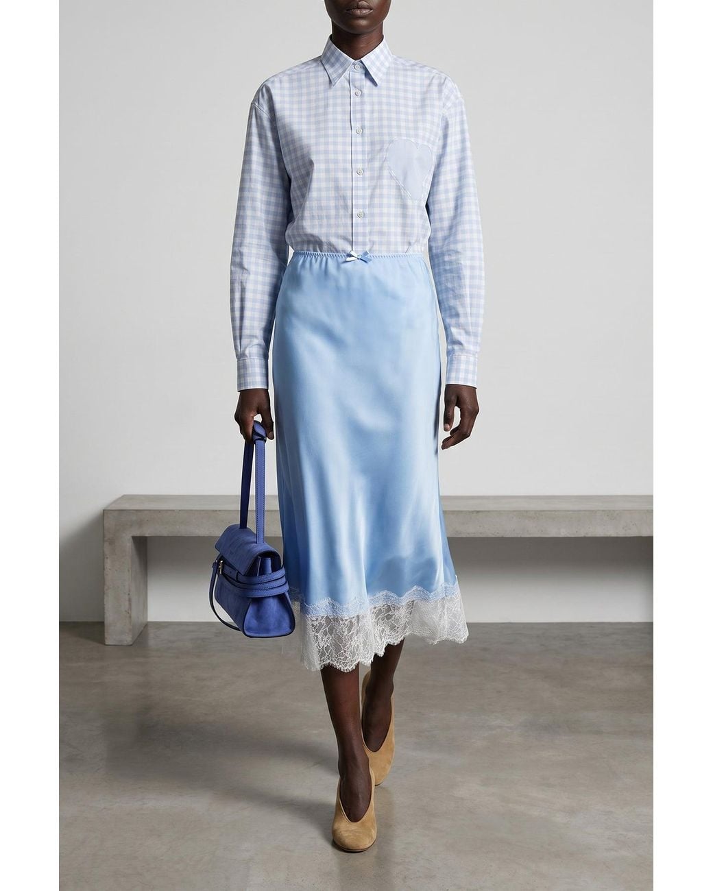 Moschino Blue Gingham Cotton Shirt