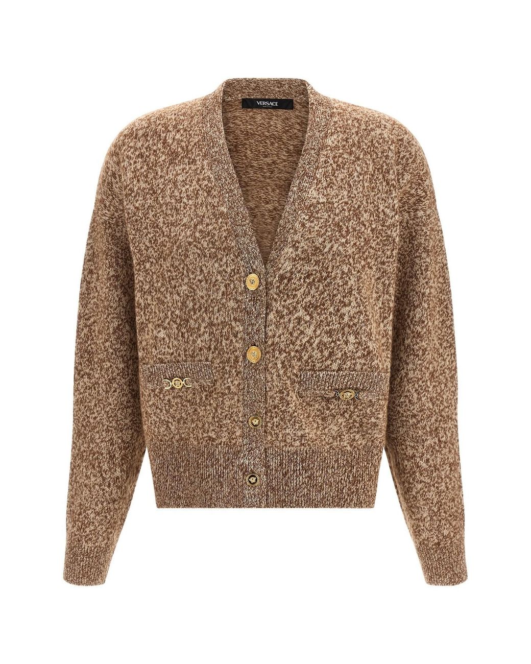 Versace Brown 'Medusa '95' Button Cardigan