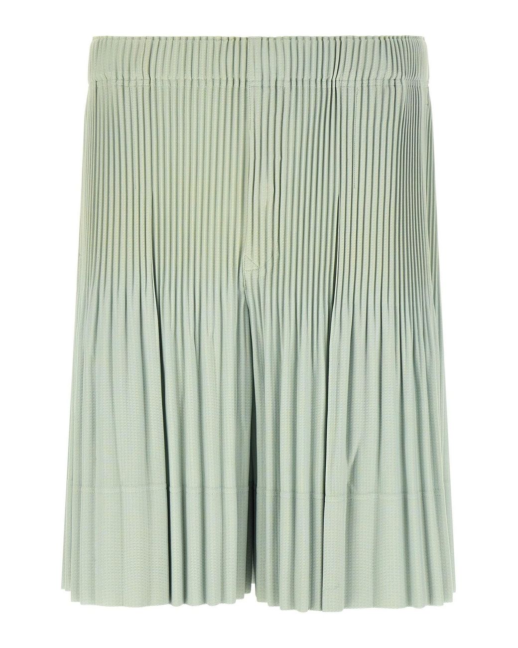 Homme Plissé Issey Miyake Green 'monthly Colors: June' Bermuda Shorts for men
