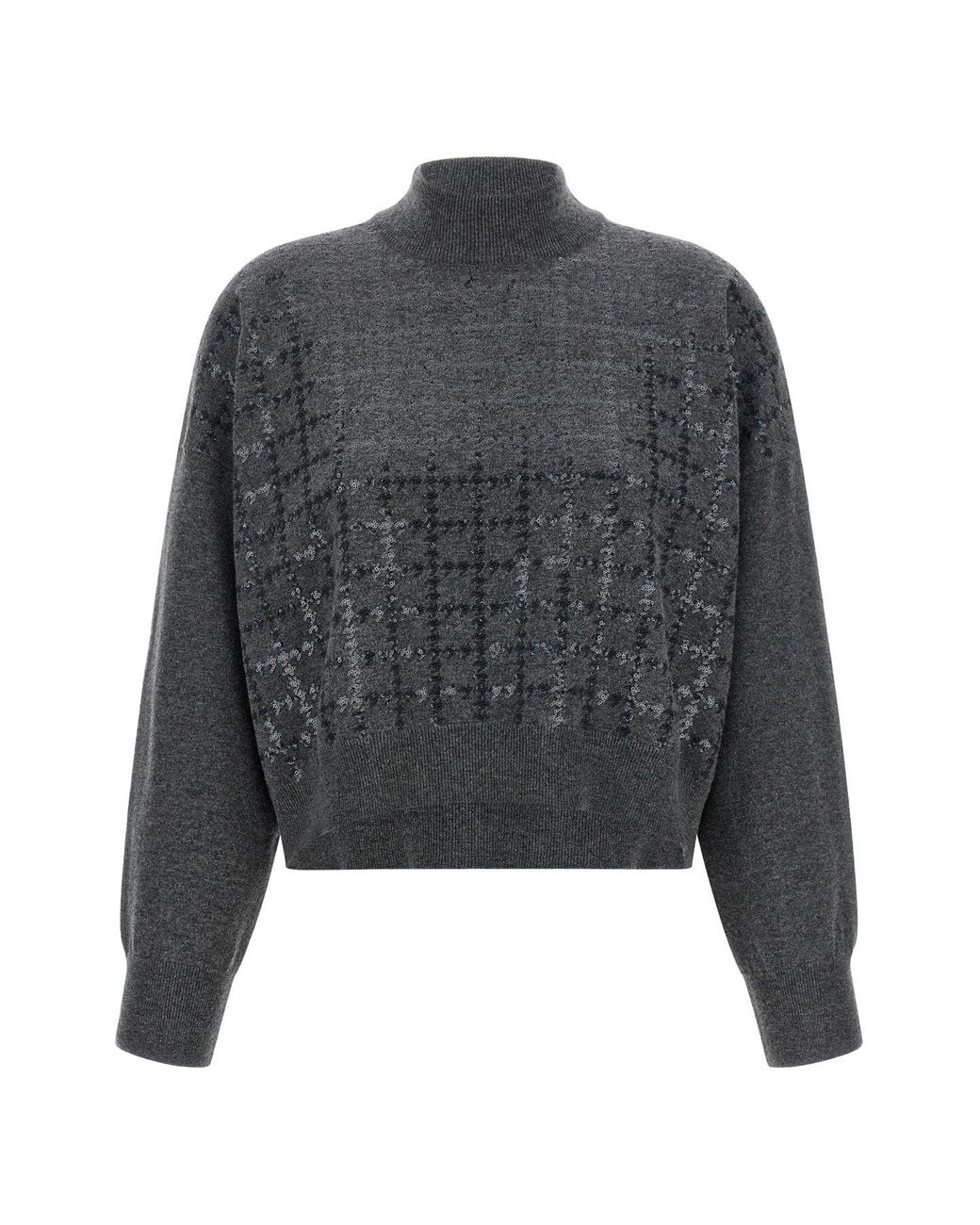 Brunello Cucinelli Gray Cashmere Knit Sweater