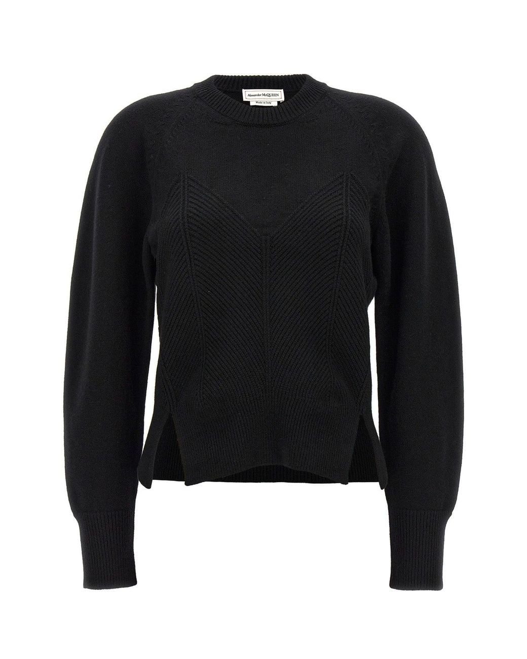 McQueen Black Sweater 'Chevron Corset'
