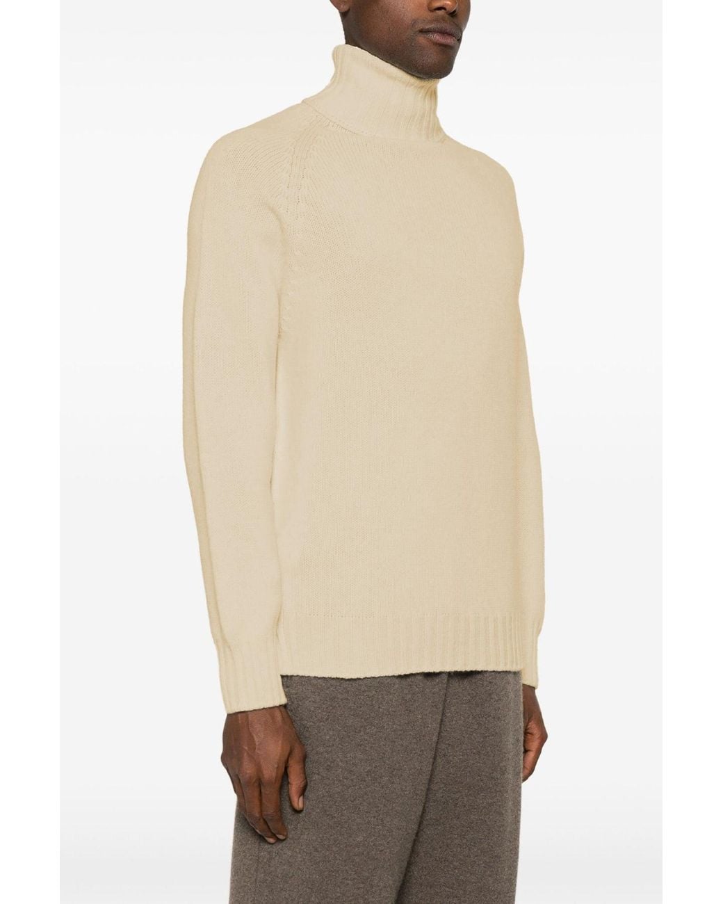 Ma'ry'ya Natural Ynk042B1 Turtleneck Sweater for men