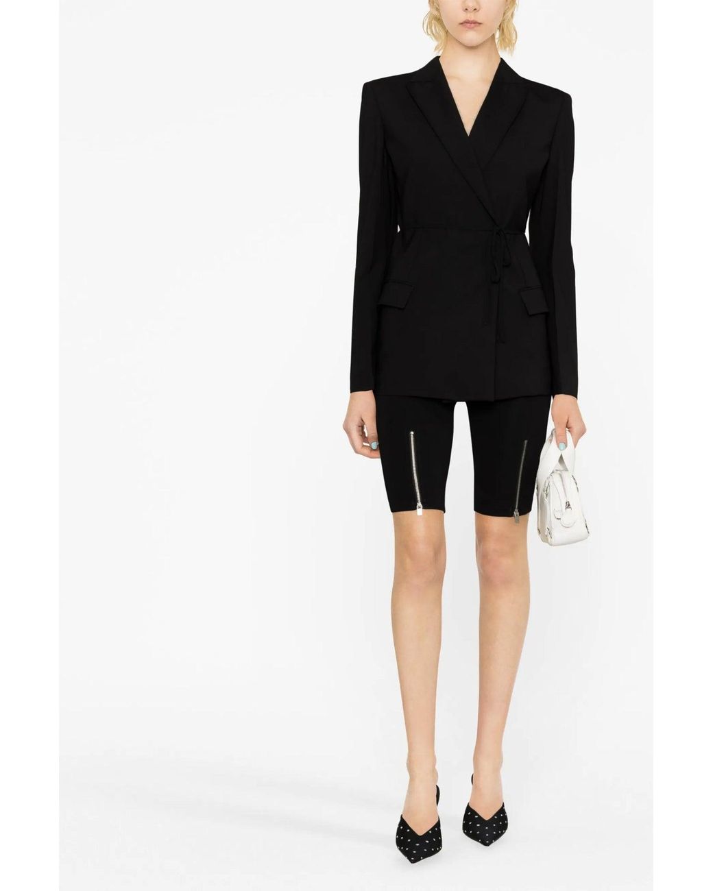 Nensi Dojaka Black 'Double Breast Drawstring' Blazer