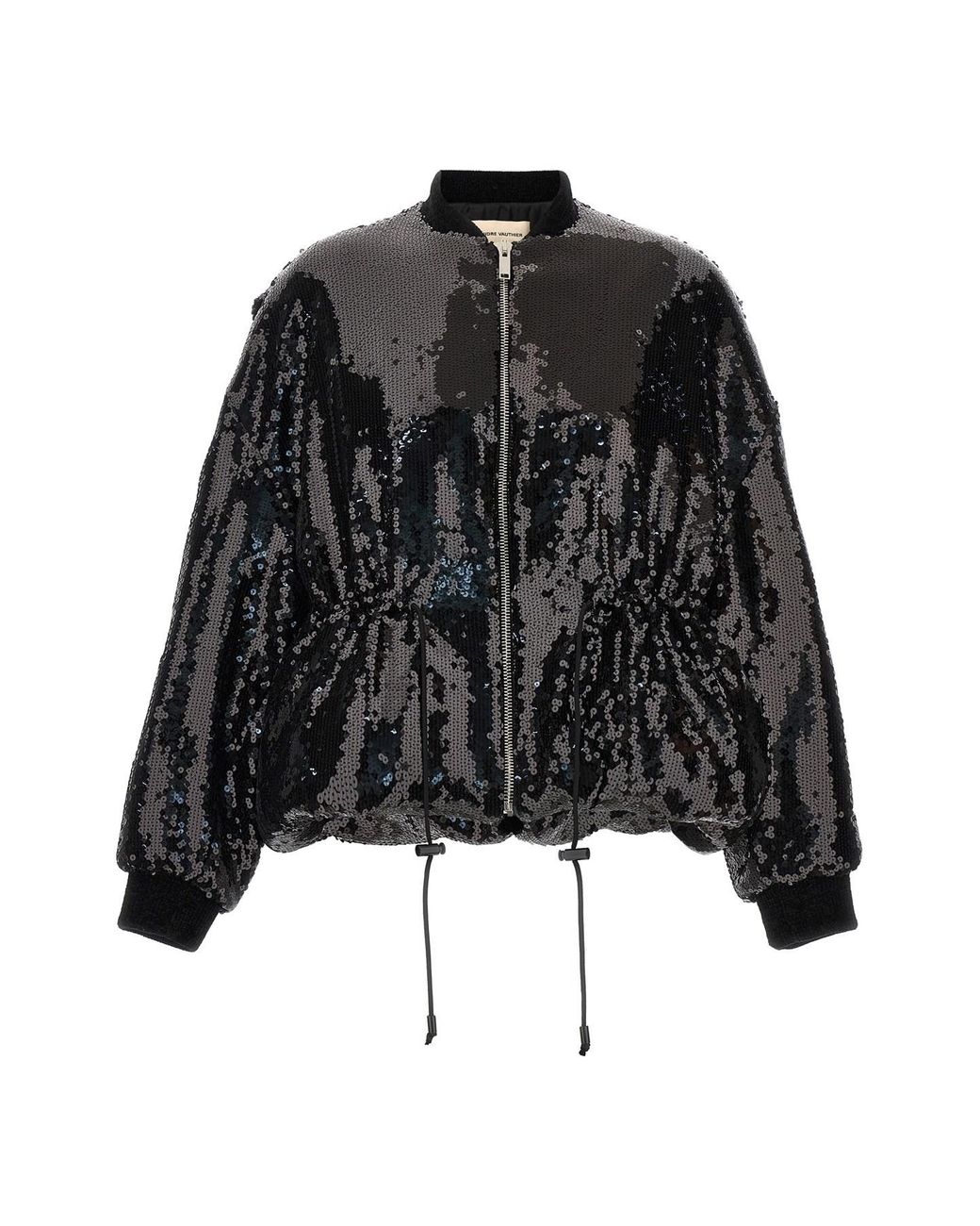 Alexandre Vauthier Black Sequin Bomber Jacket