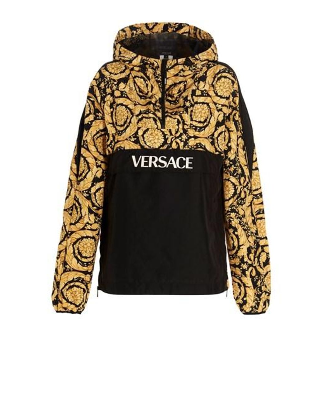 Versace 'barocco' Hooded Jacket in Black | Lyst